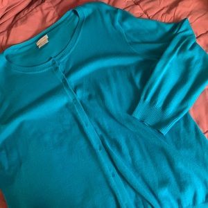Aqua button down cardigan